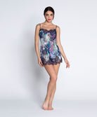 Nuisette babydoll en soie et viscose Lise Charmel Déesse Désirs mauve ALH1777-MD