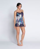 Nuisette babydoll en soie et viscose Lise Charmel Déesse Désirs mauve ALH1777-MD