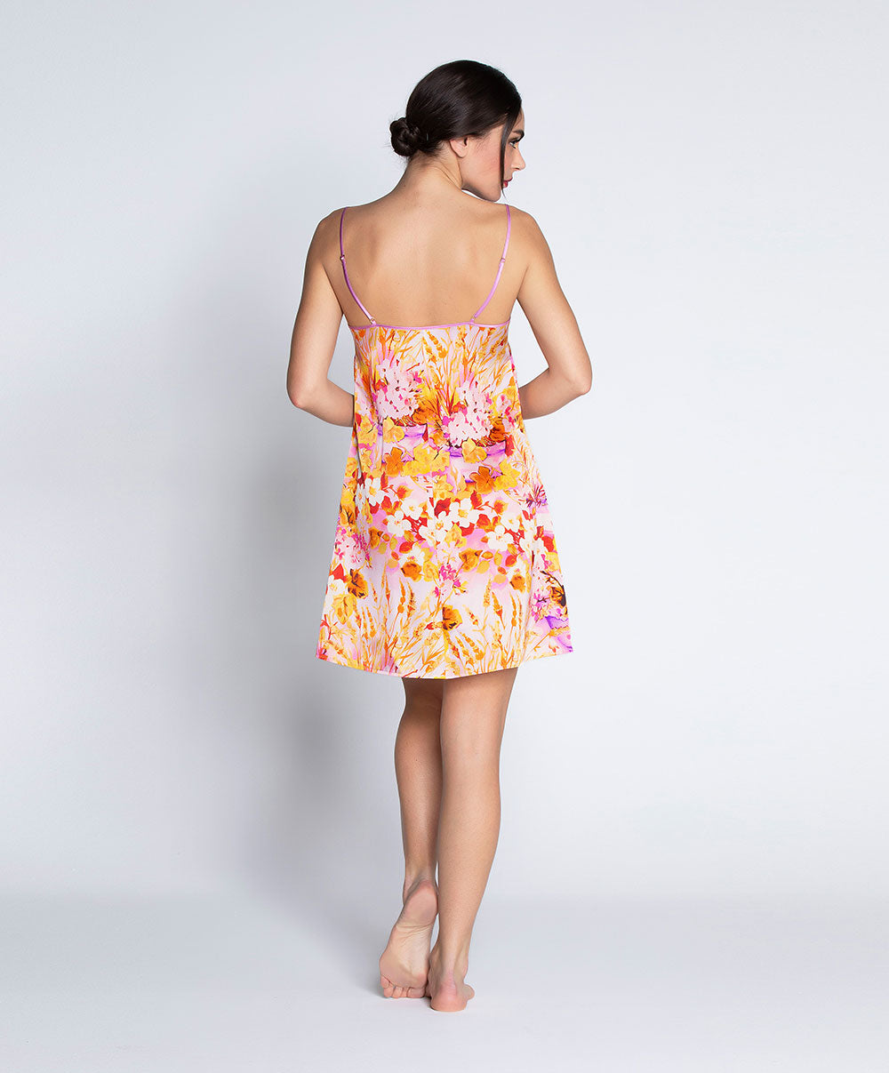 Nuisette charme en soie Lise Charmel Jardins de Lumière bouquet multicolore ALH1049-BL 