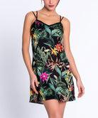 Nuisette en satin de soie Lise Charmel Fleurs Étoiles éclat étoile (noir et multicolore) ALH1096-EE