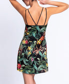 Nuisette en satin de soie Lise Charmel Fleurs Étoiles éclat étoile (noir et multicolore) ALH1096-EE