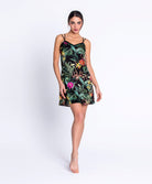 Nuisette en satin de soie Lise Charmel Fleurs Étoiles éclat étoile (noir et multicolore) ALH1096-EE