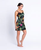 Nuisette en satin de soie Lise Charmel Fleurs Étoiles éclat étoile (noir et multicolore) ALH1096-EE