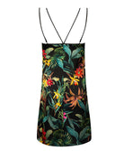 Nuisette en satin de soie Lise Charmel Fleurs Étoiles éclat étoile (noir et multicolore) ALH1096-EE