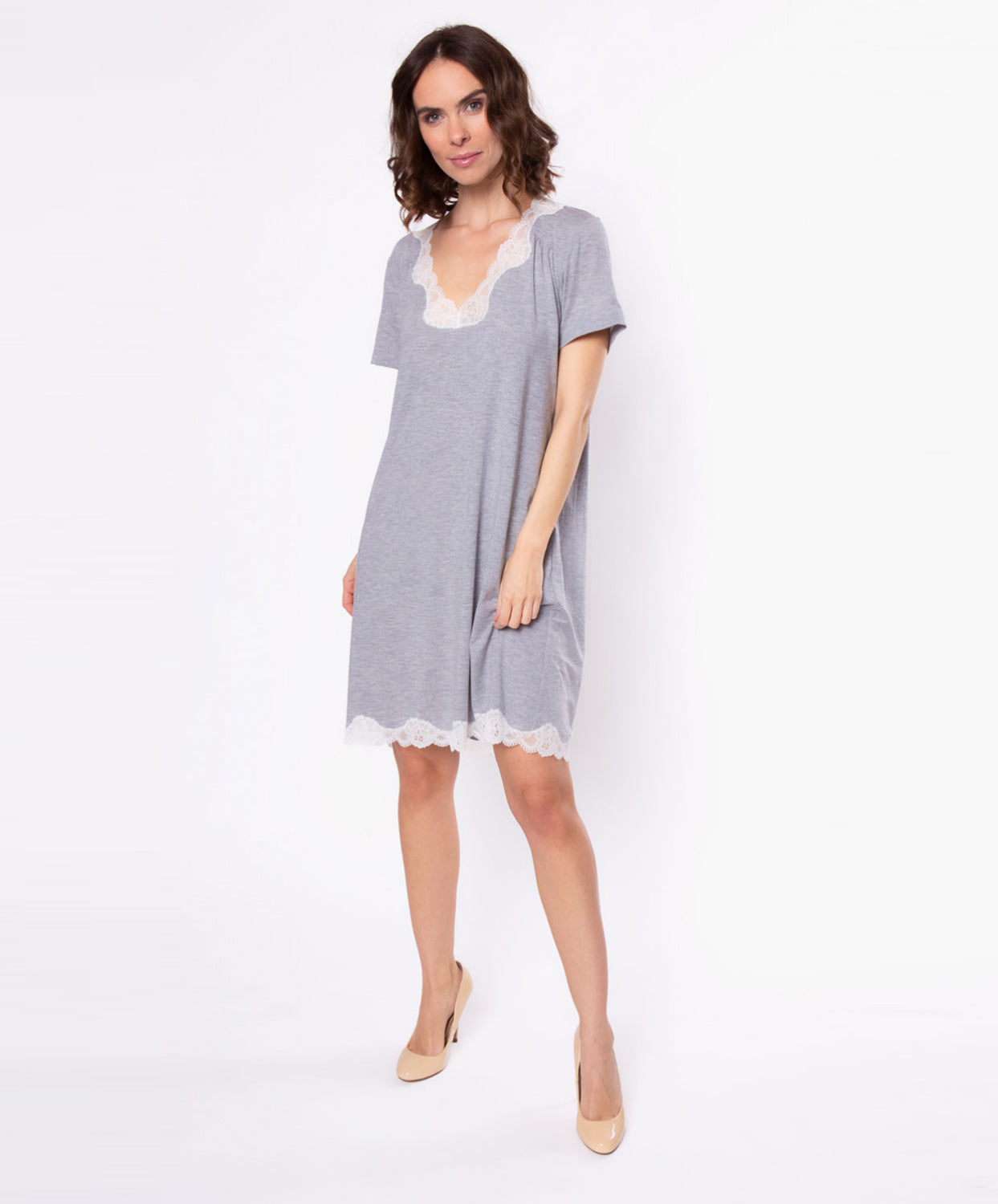 Nuisette manches courtes Antigel de Lise Charmel Simply Perfect chiné gris FNA1006-CG