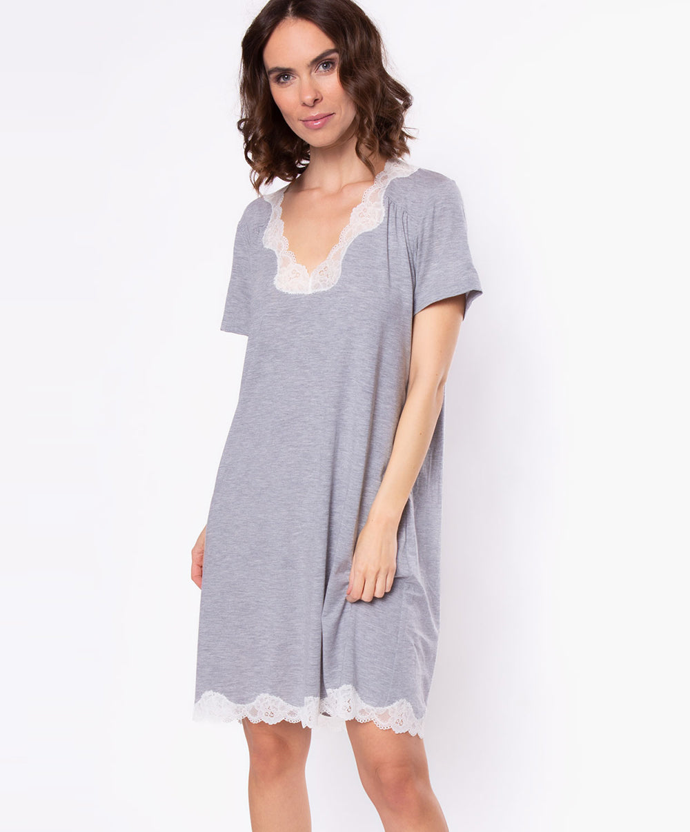 Nuisette manches courtes Antigel de Lise Charmel Simply Perfect chiné gris FNA1006-CG