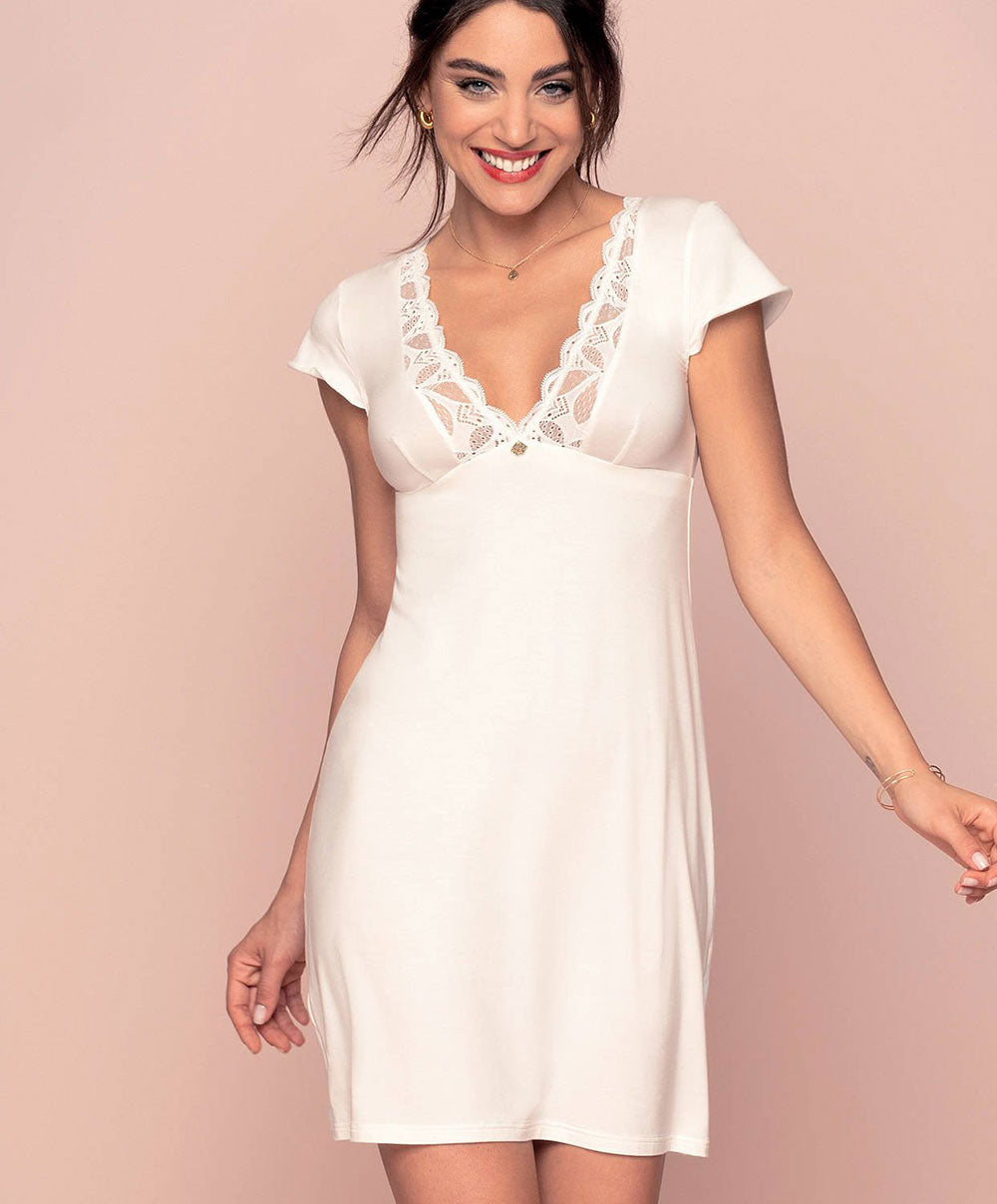 Nuisette sexy Antigel de Lise Charmel Stricto Sensuelle écru nacre ELH1217-EN