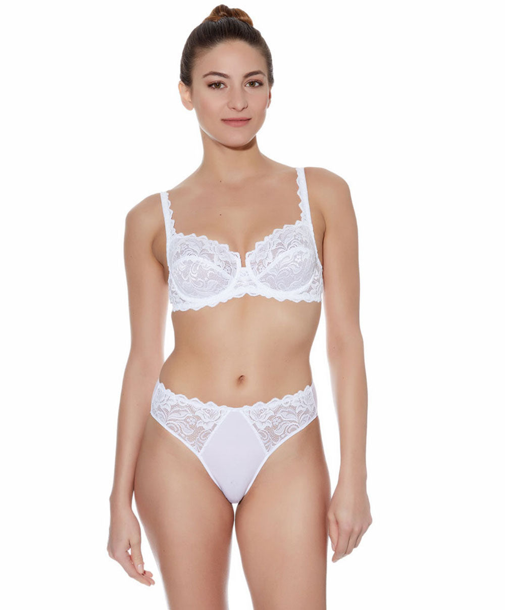 Slip classique Wacoal Eglantine blanc WEPFA962-WHE face