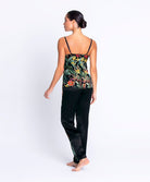 Pantalon en satin de soie Lise Charmel Fleurs Étoiles éclat étoile (noir et multicolore) ALH0096-EE