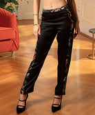 Pantalon en satin de soie Lise Charmel Fleurs Étoiles éclat étoile (noir et multicolore) ALH0096-EE