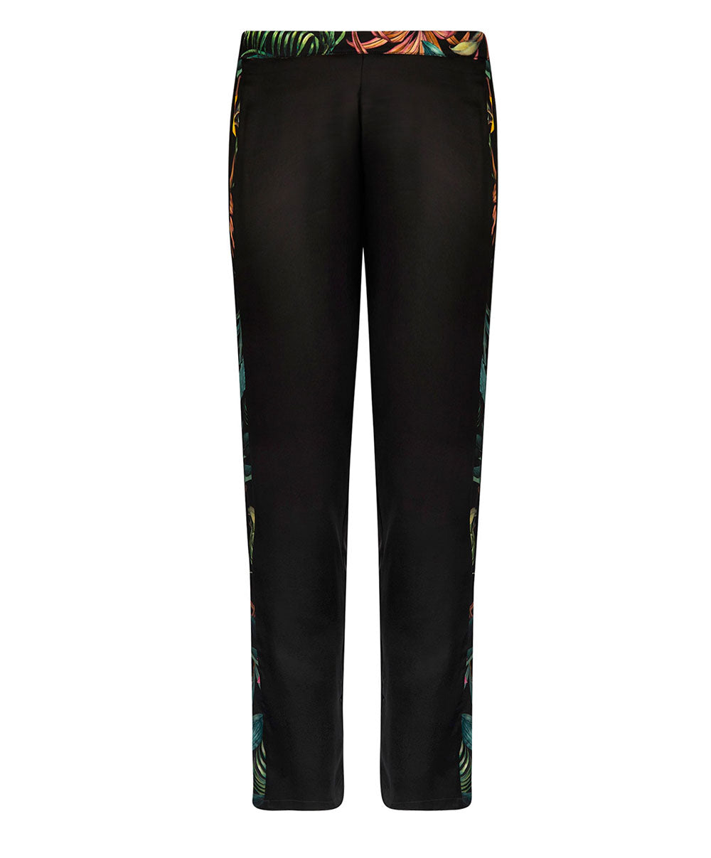 Pantalon en satin de soie Lise Charmel Fleurs Étoiles éclat étoile (noir et multicolore) ALH0096-EE
