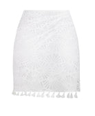 Paréo court d'été La Muse Dentelle blanc Antigel Bain ESB6106-BL 10