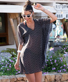 Poncho d'été La Muse Dolce Vita pois noir Antigel Bain ESB6286-PN