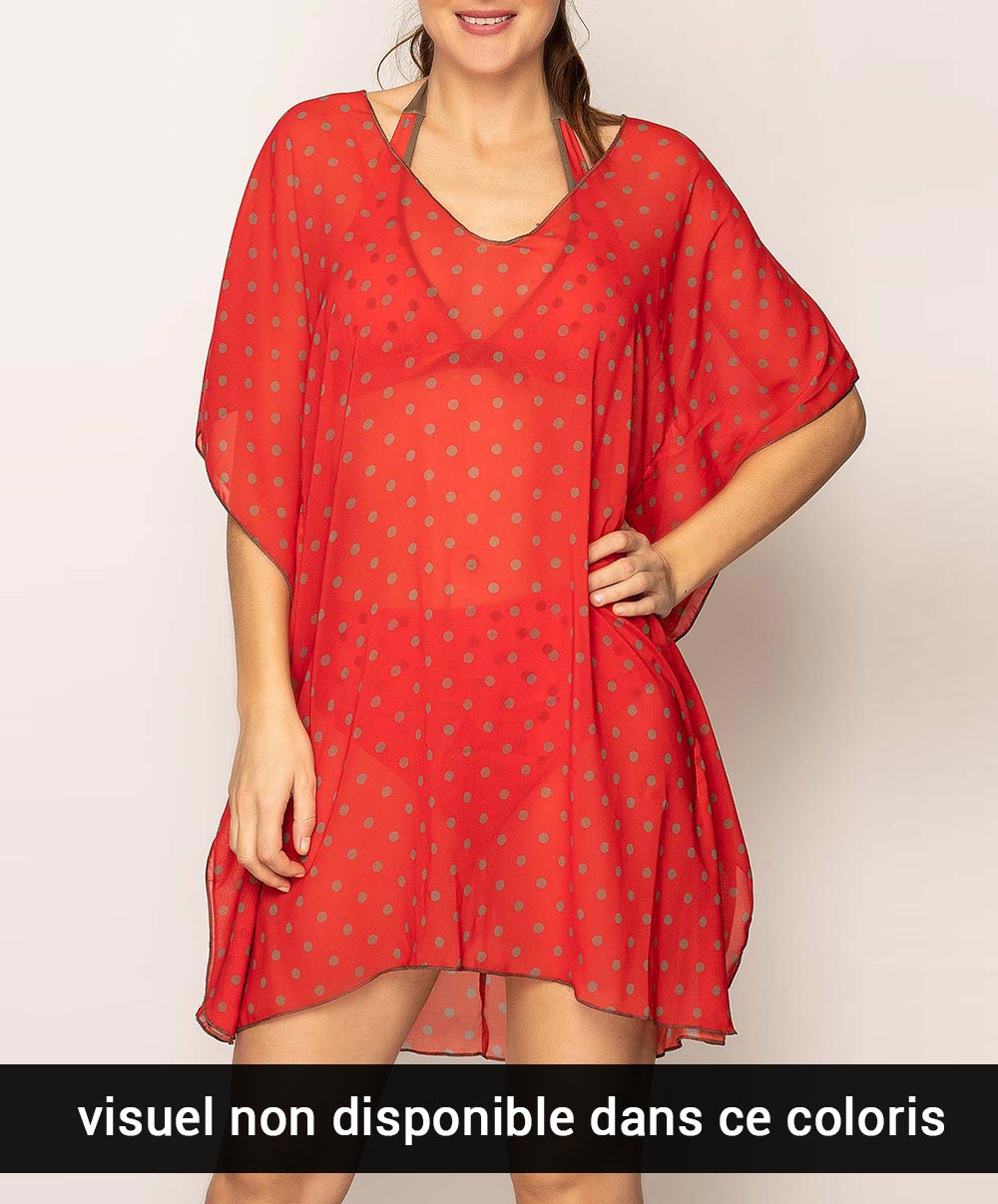 Poncho de plage La Pois Toujours acqua brun Antigel Bain ESA6222-PA