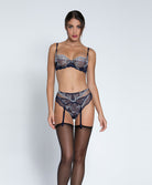 Porte-jarretelles Lise Charmel Déesse en Glam marine argent ACH4715-MA