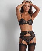 Porte-jarretelles Flowermania Noir Aubade LA50-NOIR