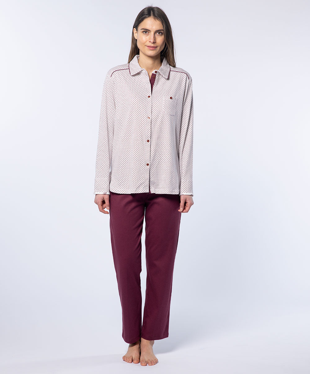 Pyjama long ensemble NINA PY2 grenat Canat 23H-CA.NINA.PY2-260