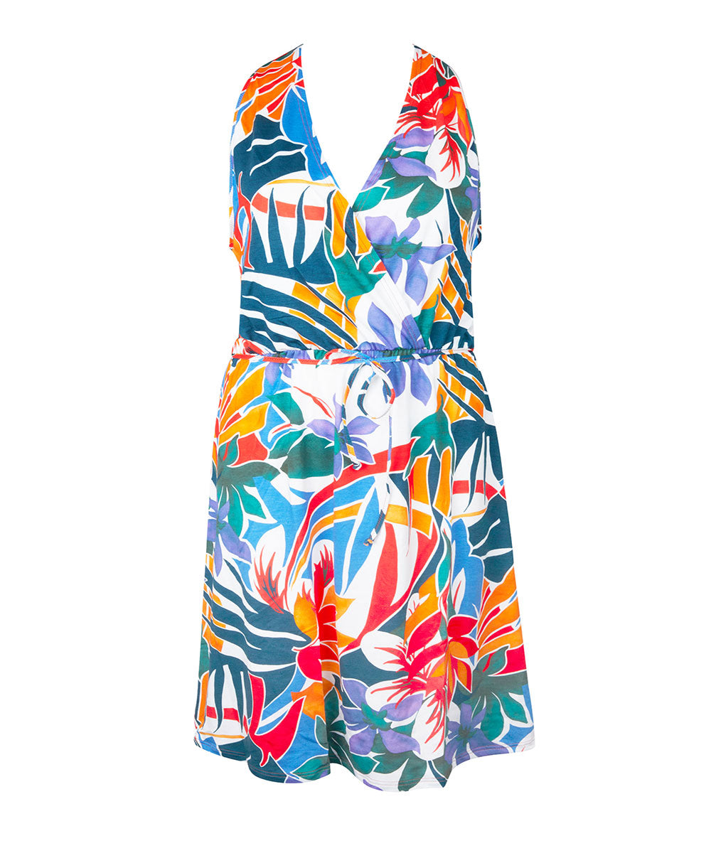 Robe d'été sans manches La Flaneuse papiers découpés multicolore Antigel Bain ESB1567-PD 100