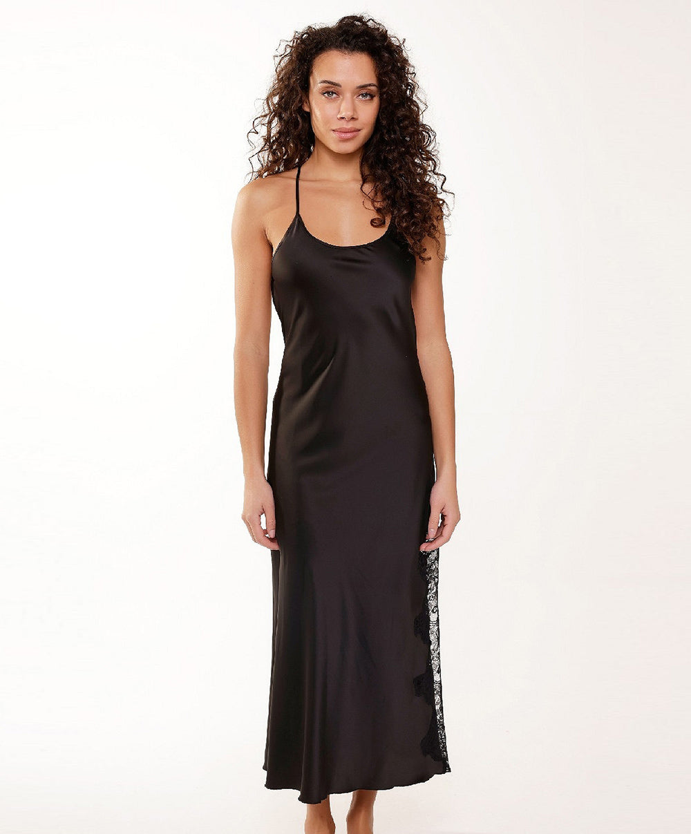 Robe de nuit longue dos nu noire Lingadore Lingadore nightwear 7507LD-02-NOIR