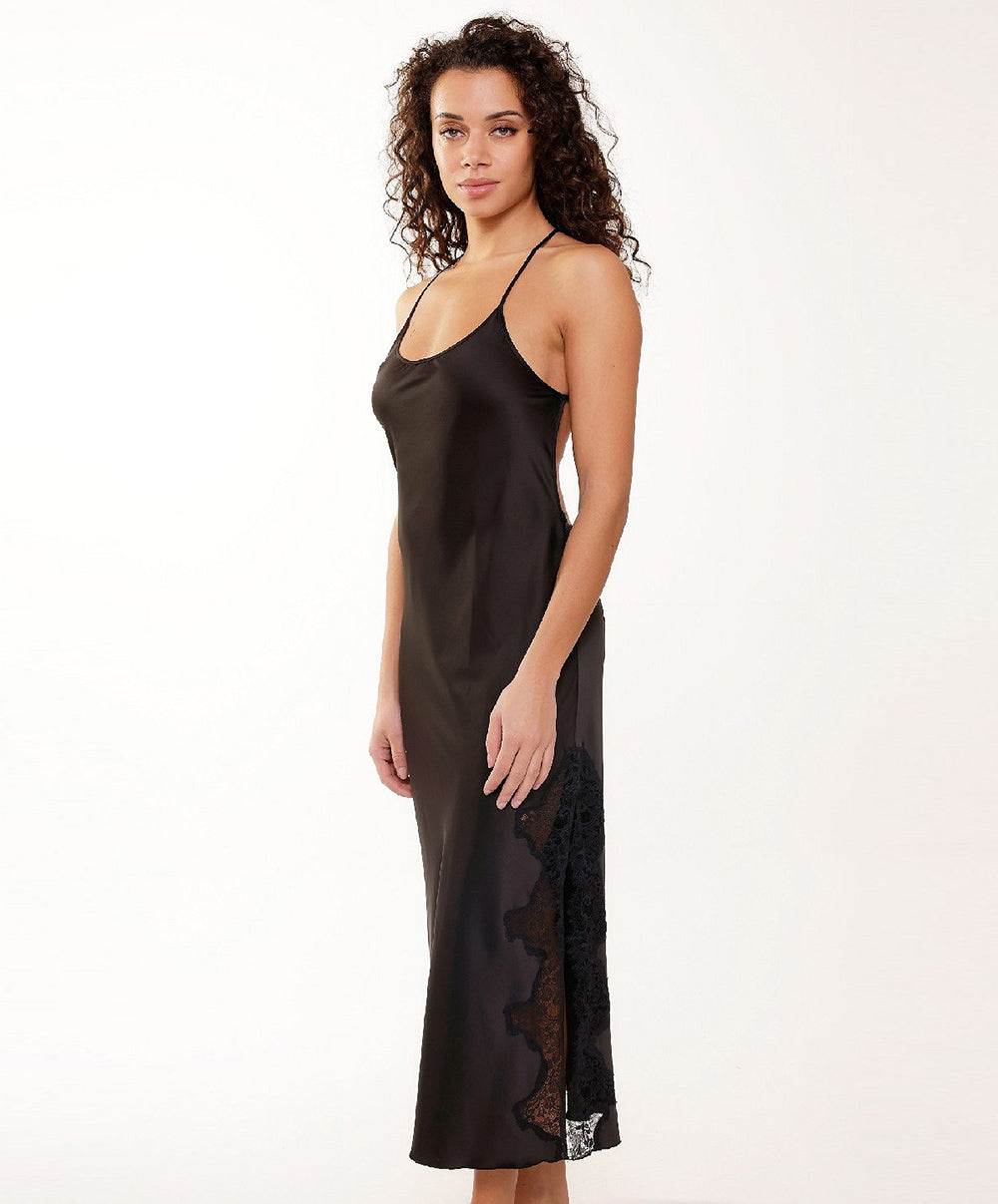 Robe de nuit longue dos nu noire Lingadore Lingadore nightwear 7507LD-02-NOIR