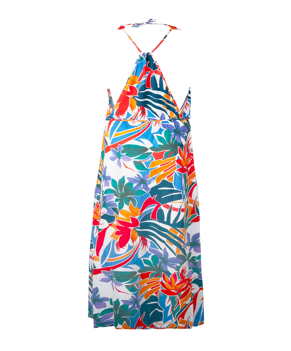 Robe de plage longue La Flaneuse papiers découpés multicolore Antigel Bain ESB1167-PD