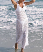 Robe de plage longue La Muse Dentelle blanc Antigel Bain ESB1106-BL