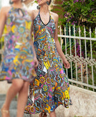 Robe de plage longue La Nomade multicolore Antigel Bain ESB1157-EN