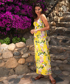 Robe de plage longue Lise Charmel bain Jardin Délice soleil jaune ASB1178-SD