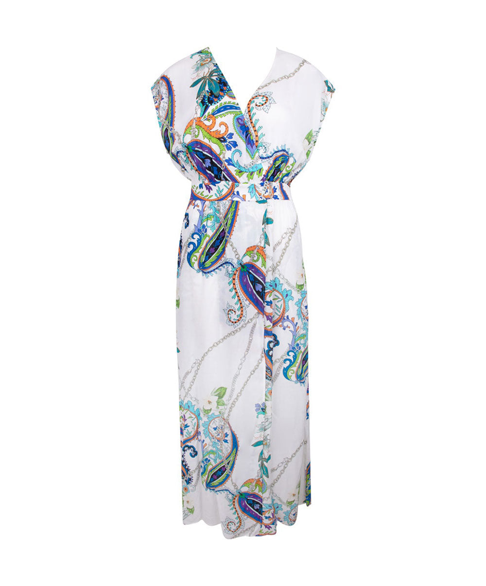 Robe de plage longue Antigel Bain Odyssée Cashmer bleu ASB1163-BC 
