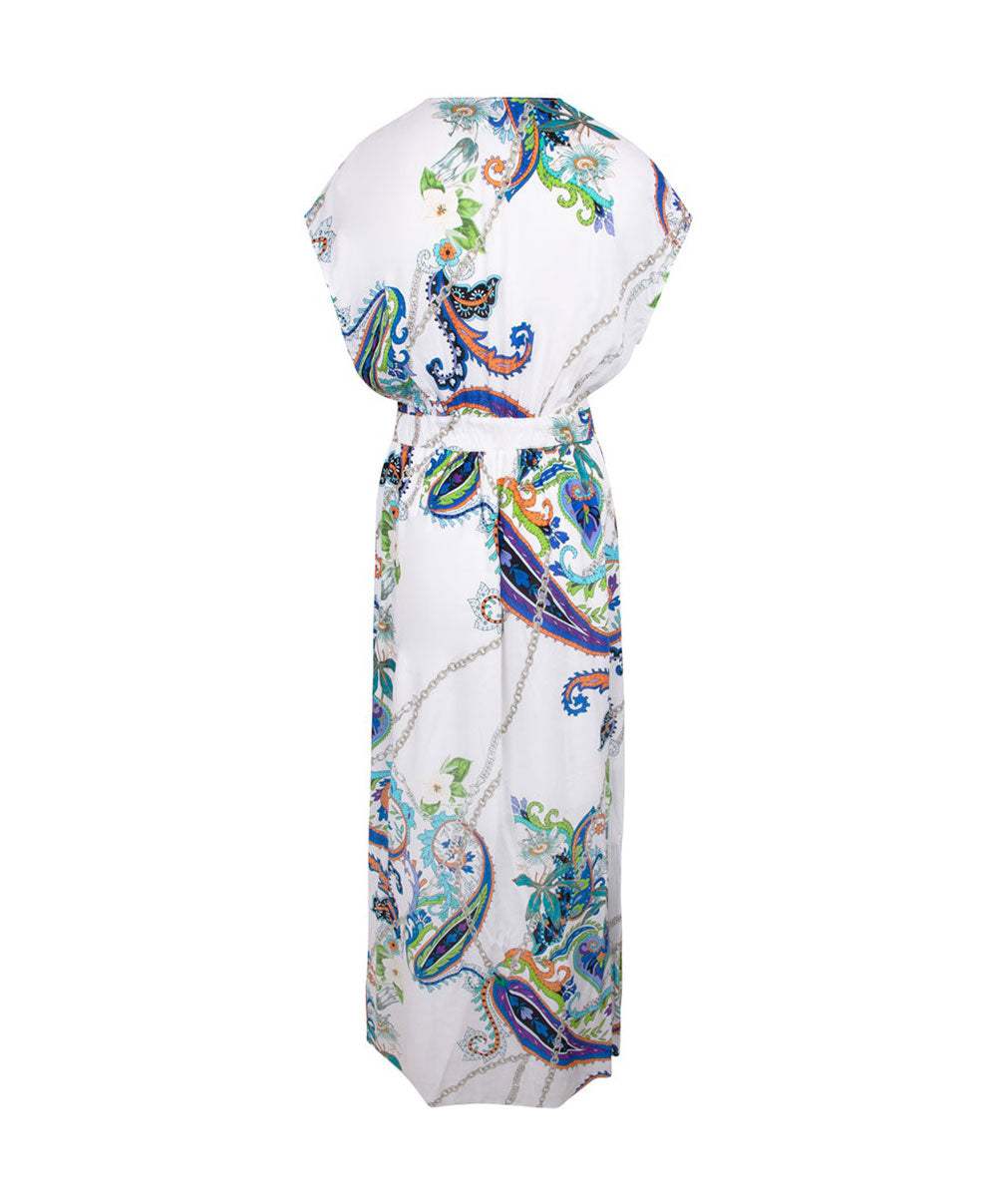 Robe de plage longue Antigel Bain Odyssée Cashmer bleu ASB1163-BC 