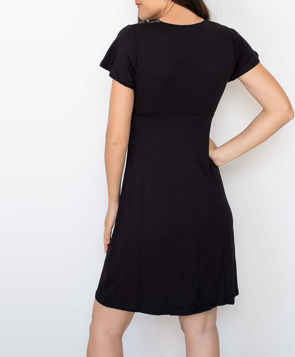 Robe de plage manche courte La Double Mix noir Antigel Bain ESA1550-NO face