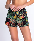 Short en satin de soie Lise Charmel Fleurs Étoiles éclat étoile (noir et multicolore) ALH0196-EE