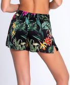 Short en satin de soie Lise Charmel Fleurs Étoiles éclat étoile (noir et multicolore) ALH0196-EE