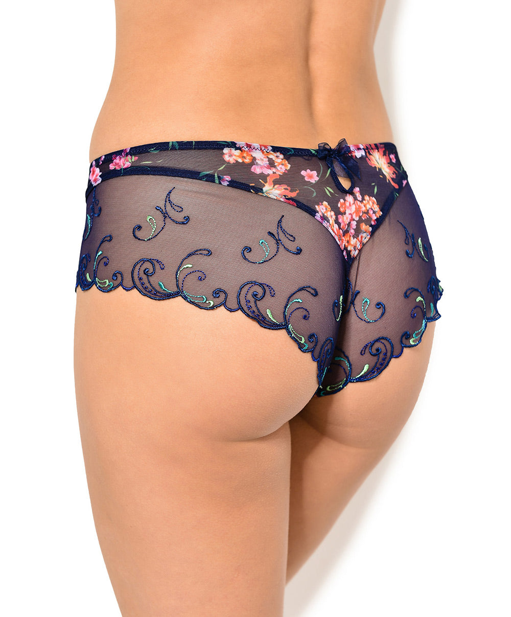 Shorty transparent Lise Charmel Fête de Venise Bleu Pérou