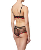 Shorty Lise Charmel Écrin Désir noir et rouge face