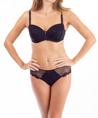 Shorty grande taille Lise Charmel Dressing Floral noir BCC0488-NO