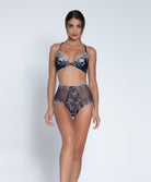 Shorty sexy Lise Charmel Déesse en Glam marine argent ACH1415-MA