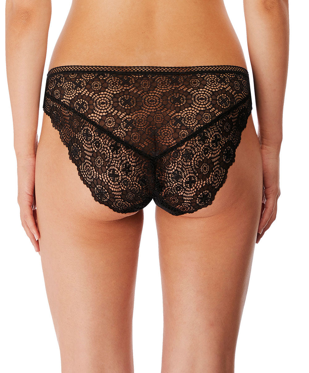 Slip italien dos ajouré Freya Expression noir AA5495-BLK face