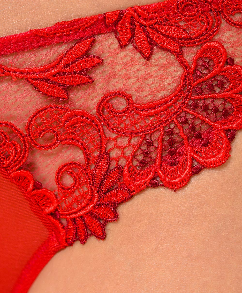 Slip "Séduction" Lise Charmel Dressing Floral rouge ACC0788-DS