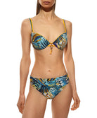 Slip de bain taille mi-haute échancrure ajustable Lise Charmel bain Evasion Jungle aqua ABB0656-JA