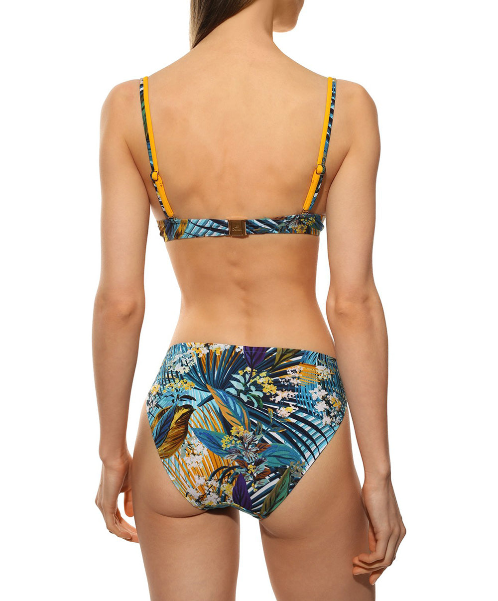 Slip de bain taille mi-haute échancrure ajustable Lise Charmel bain Evasion Jungle aqua ABB0656-JA