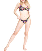 Slip de bain "Séduction" La Muse en Fleurs bouquet radieux noir Antigel Bain EBB0730-BR