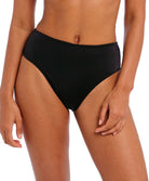 Slip de bain bikini taille haute coupe échancrée Jewel Cove plain black Freya swim AS7236-PLK