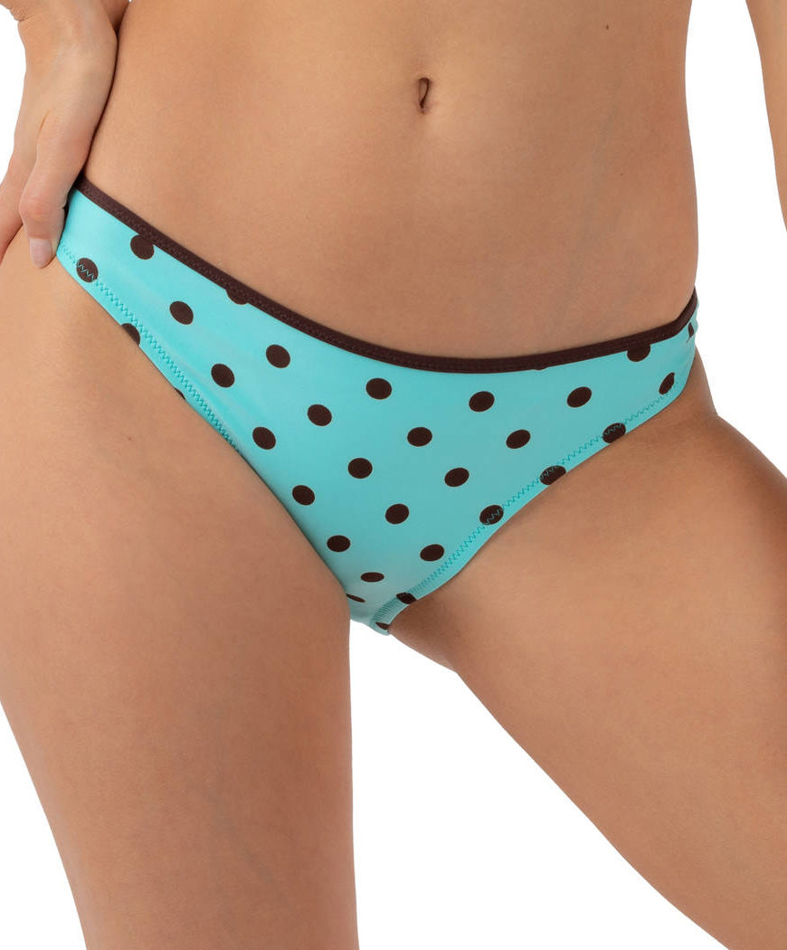 Slip de bain échancré La Pois Toujours acqua brun Antigel Bain EBA0722-PA