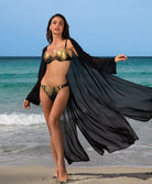 Slip de bain taille basse Lise Charmel bain Feuille d'Or noir et or ABB0479-ON