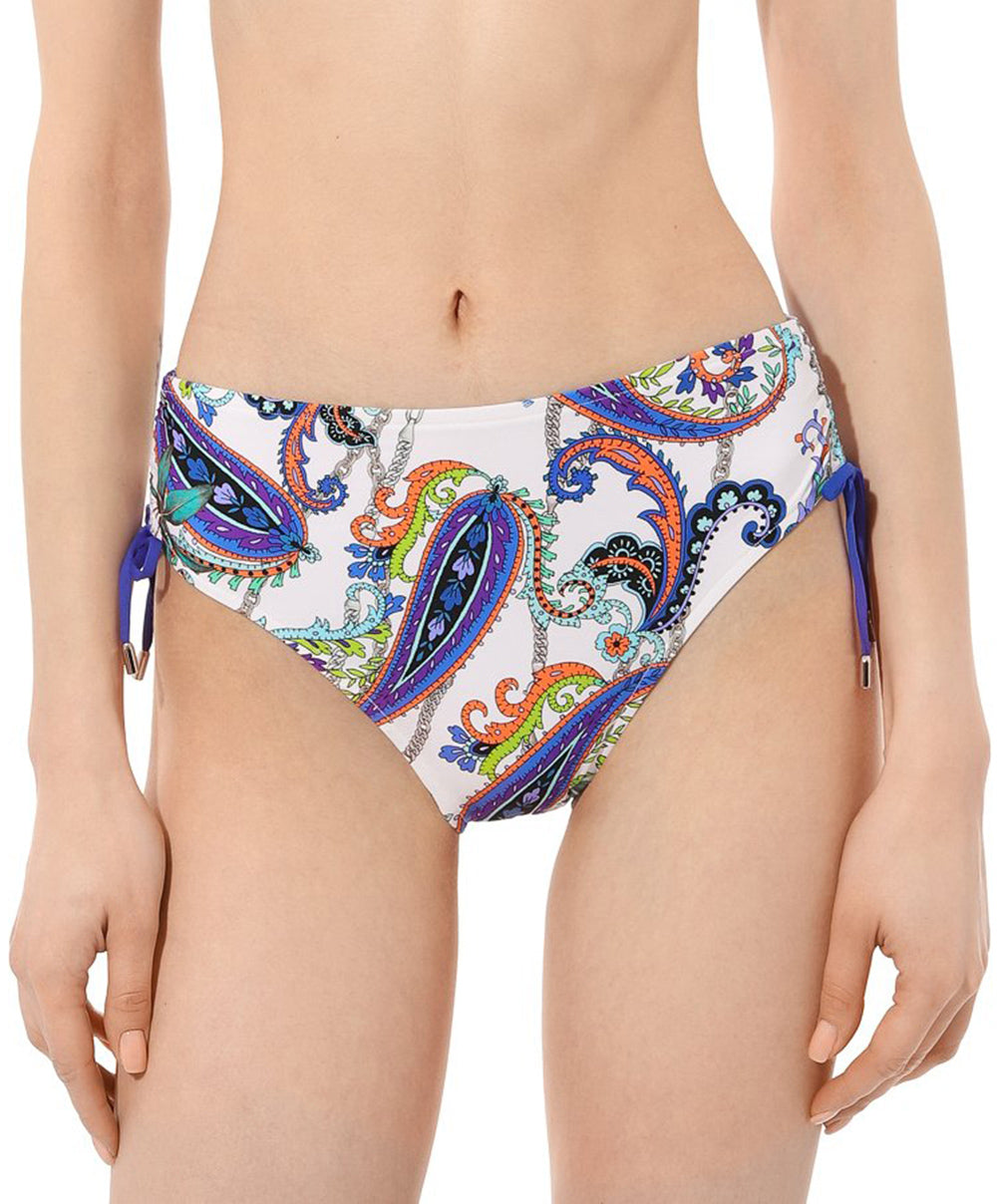 Slip de bain taille mi-haute échancrure ajustable Lise Charmel bain Odyssée Cashmer bleu ABB0663-BC