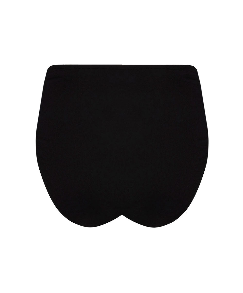 Slip de bain taille mi-haute échancrure ajustable Lise Charmel bain Sublime Drapé noir ABB0650-NO