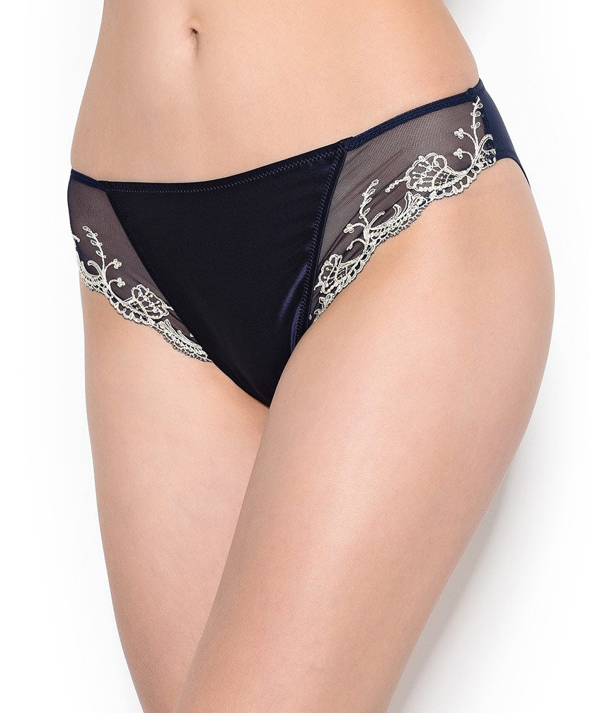 Slip dos opaque Lise Charmel Splendeur Soie marine ACC0280-SM