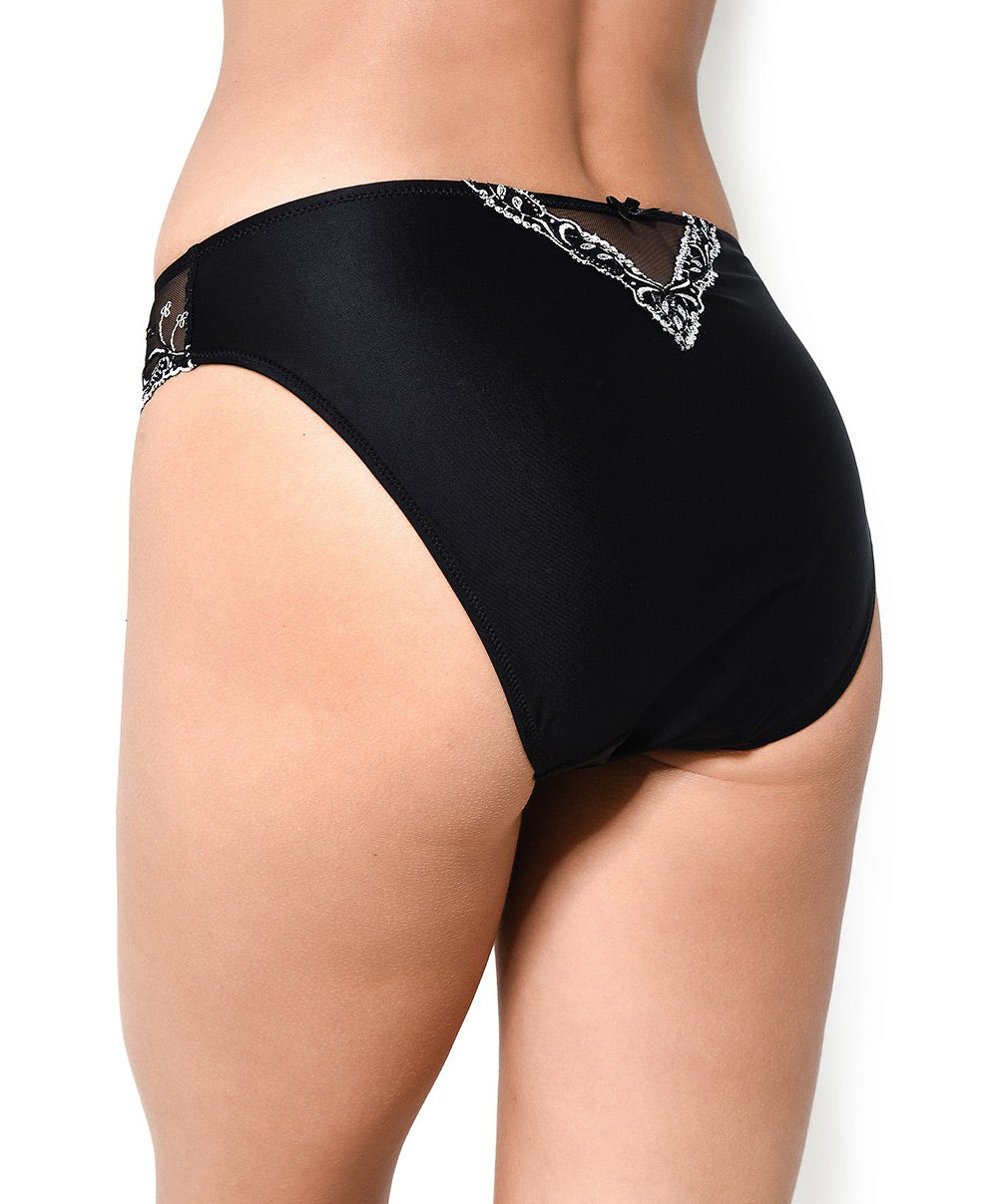 Slip dos opaque Lise Charmel Splendeur soie noir ACC0280-SN