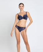 Slip dos opaque en soie Lise Charmel Splendeur Soie bermudes bleu ACC0280-BS